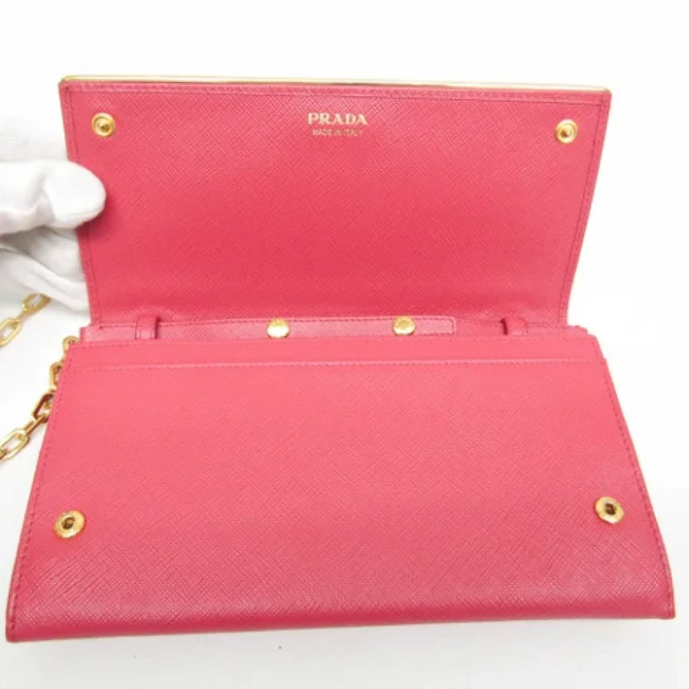 Prada Vintage Pre-owned Leather wallets Pink Dames