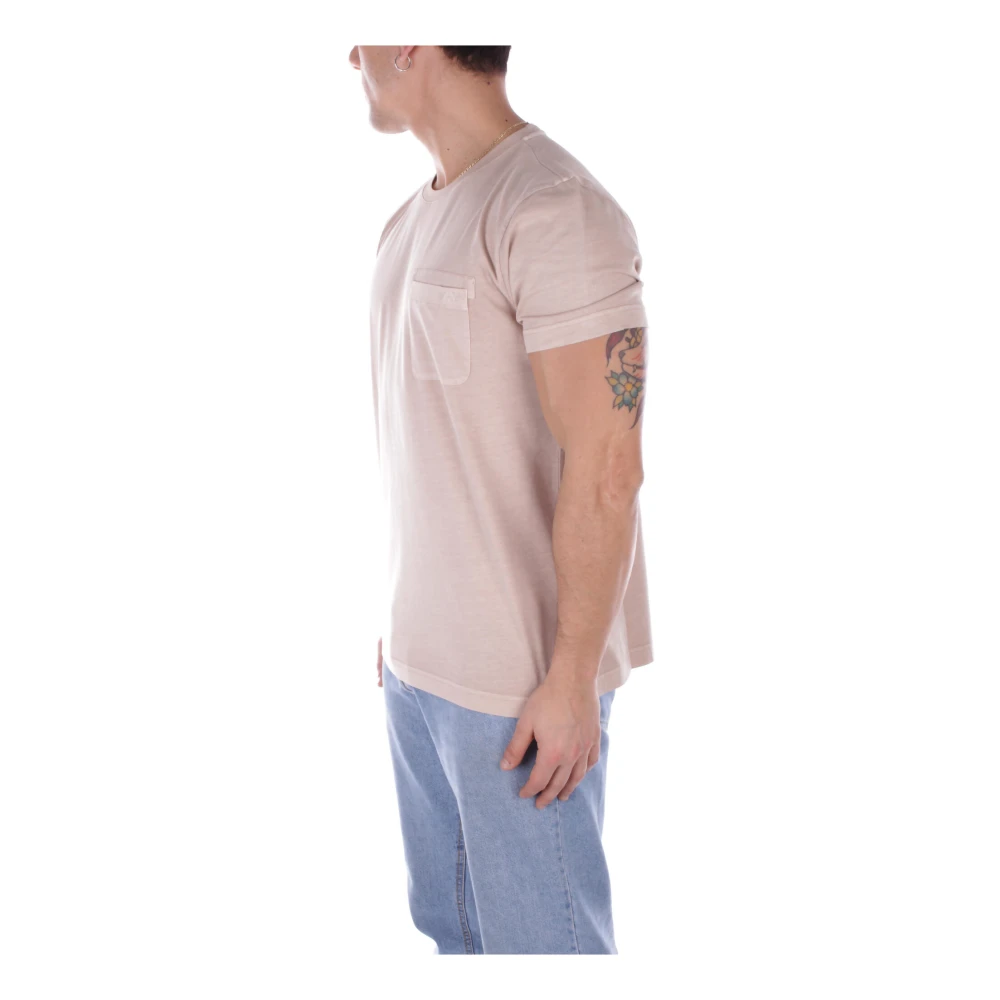 Fay Voorzijde Logo Zak T-shirt Zand Beige Heren