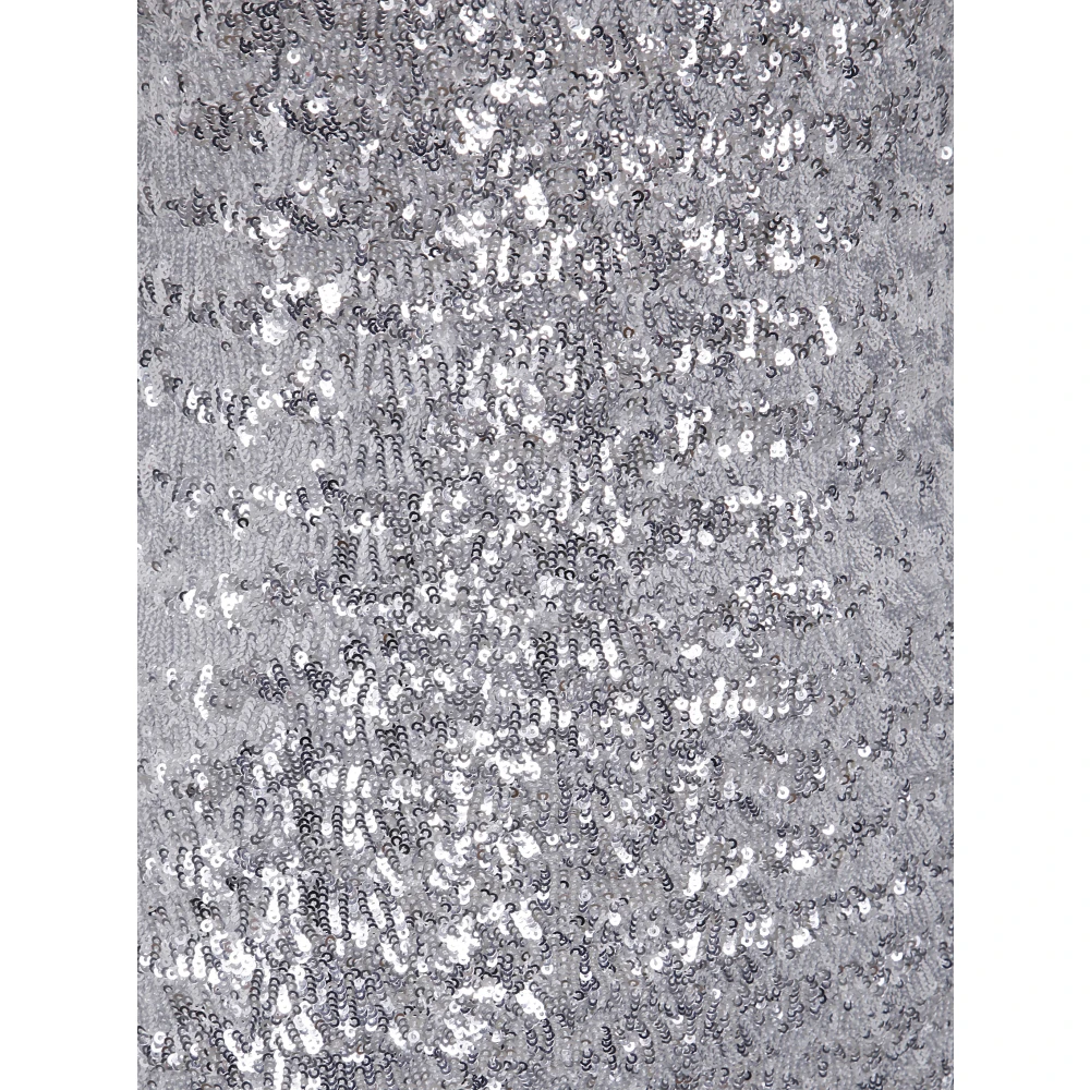 Oseree Zilveren Pailletten Lange Jurk Gray Dames