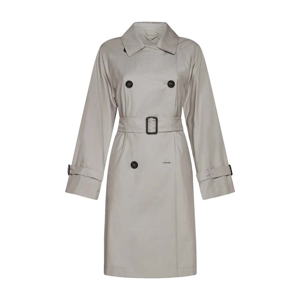 Max Mara Beige Katoenen Trenchcoat Aw24 Beige Dames