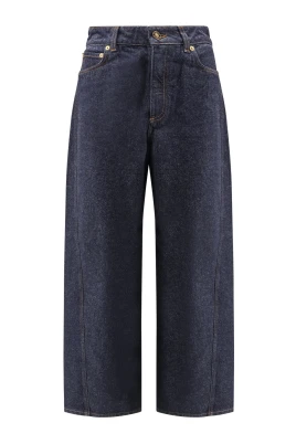 Blå Jeans med Dragkedja och Logotyp
