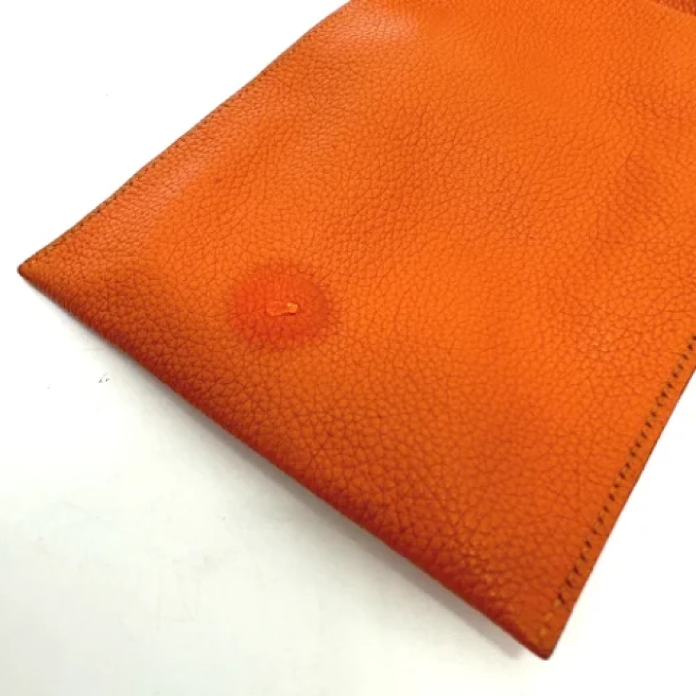 Hermès Vintage Pre-owned Canvas shoulder-bags Orange Dames