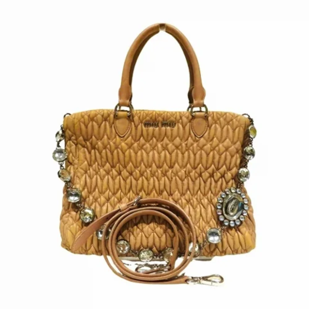 Miu Pre-owned Suede handbags Beige Dames