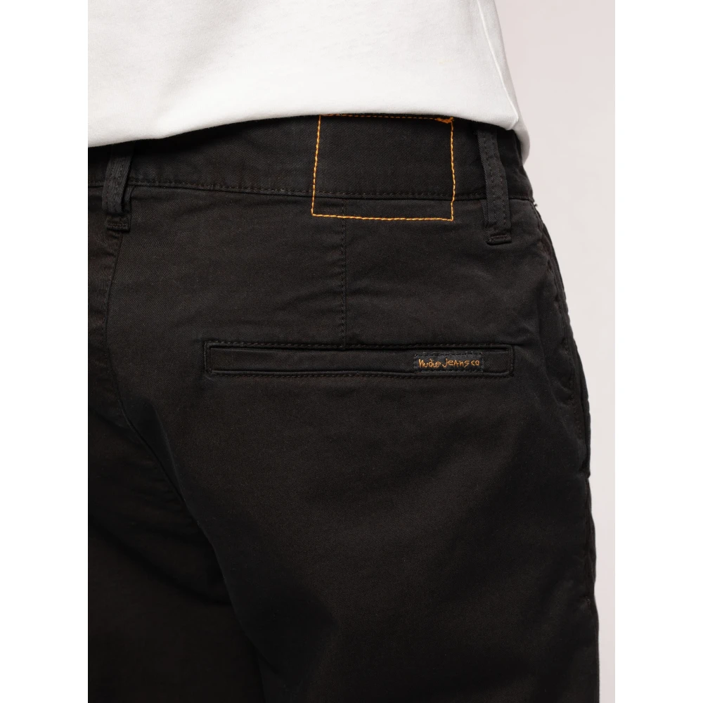 Nudie Jeans Slim-Fit Katoenen Chino's Black Heren