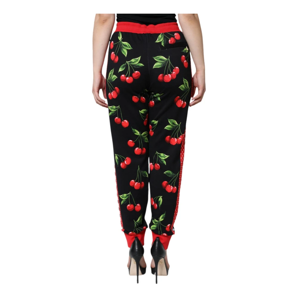 Dolce & Gabbana Kersenprint Joggerbroek Zwart Rood Multicolor Dames