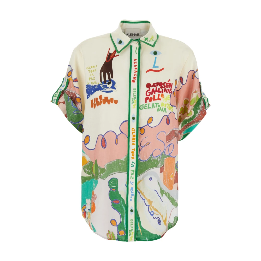 Alemais Multicolor Linnen Shirt met Bedrukt Motief Multicolor Dames