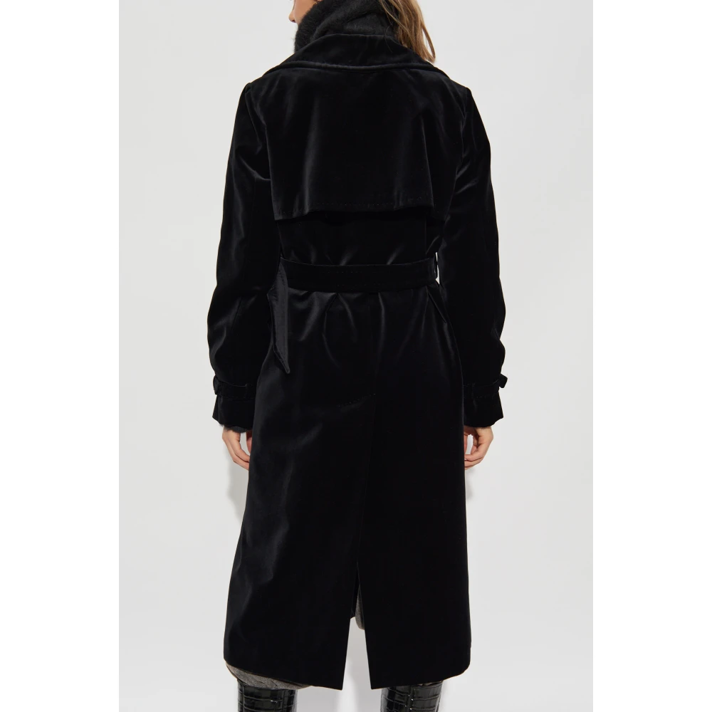 Max Mara Fluwelen jas Lana Black Dames