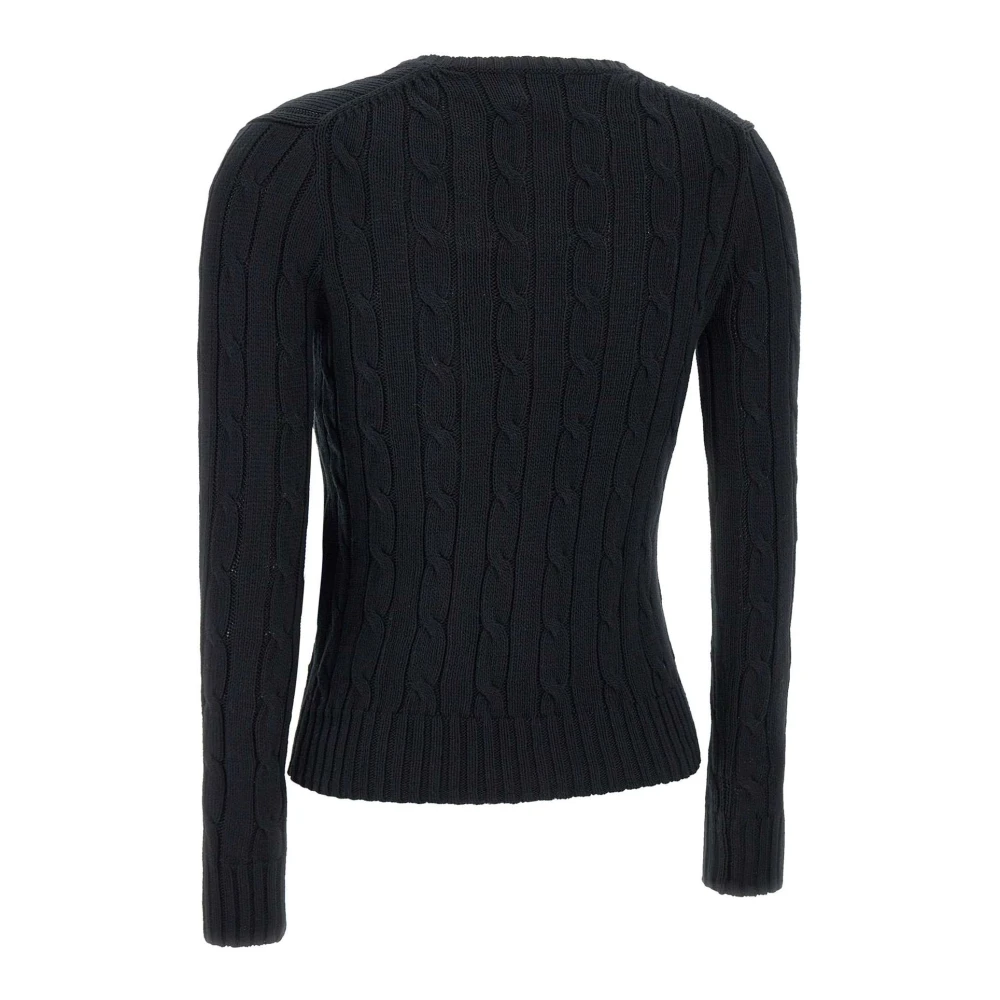 Polo Ralph Lauren Zwarte Klassieke Pima Katoen Pullover Sweater Black Dames