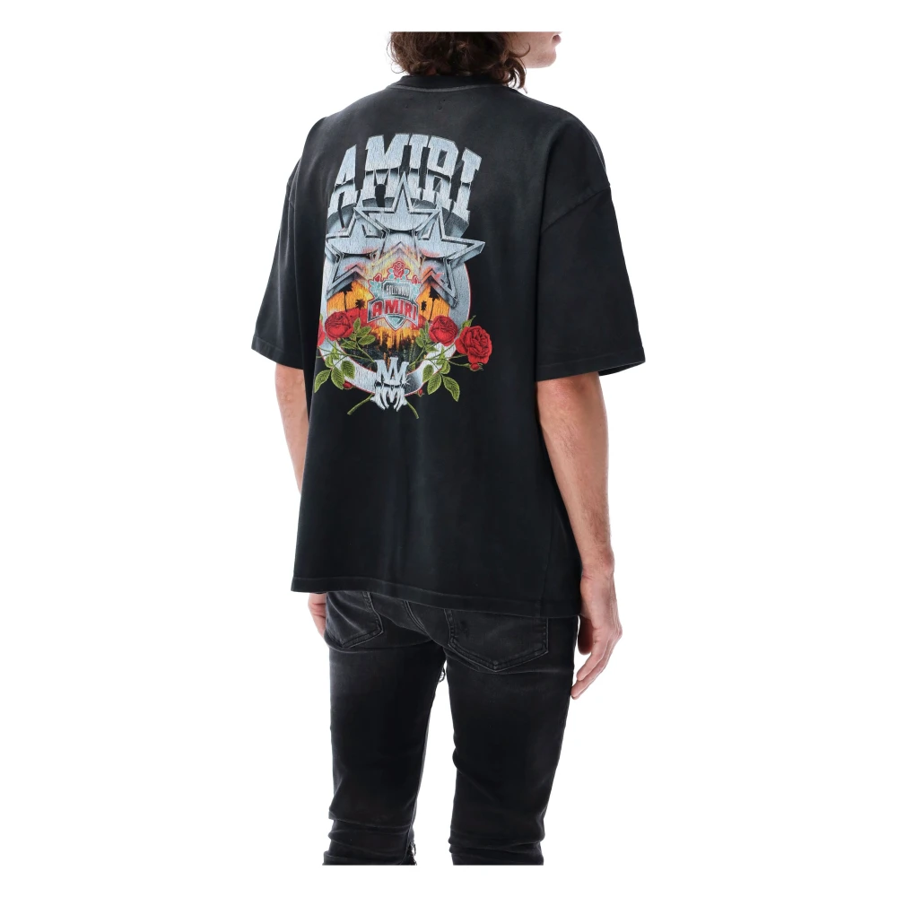Amiri Zwart Grafisch T-shirt Ss25 Black Heren