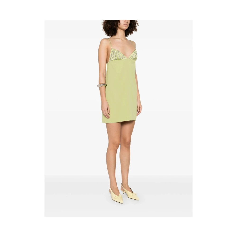 Blumarine Kristalversierde V-hals Jurk Green Dames