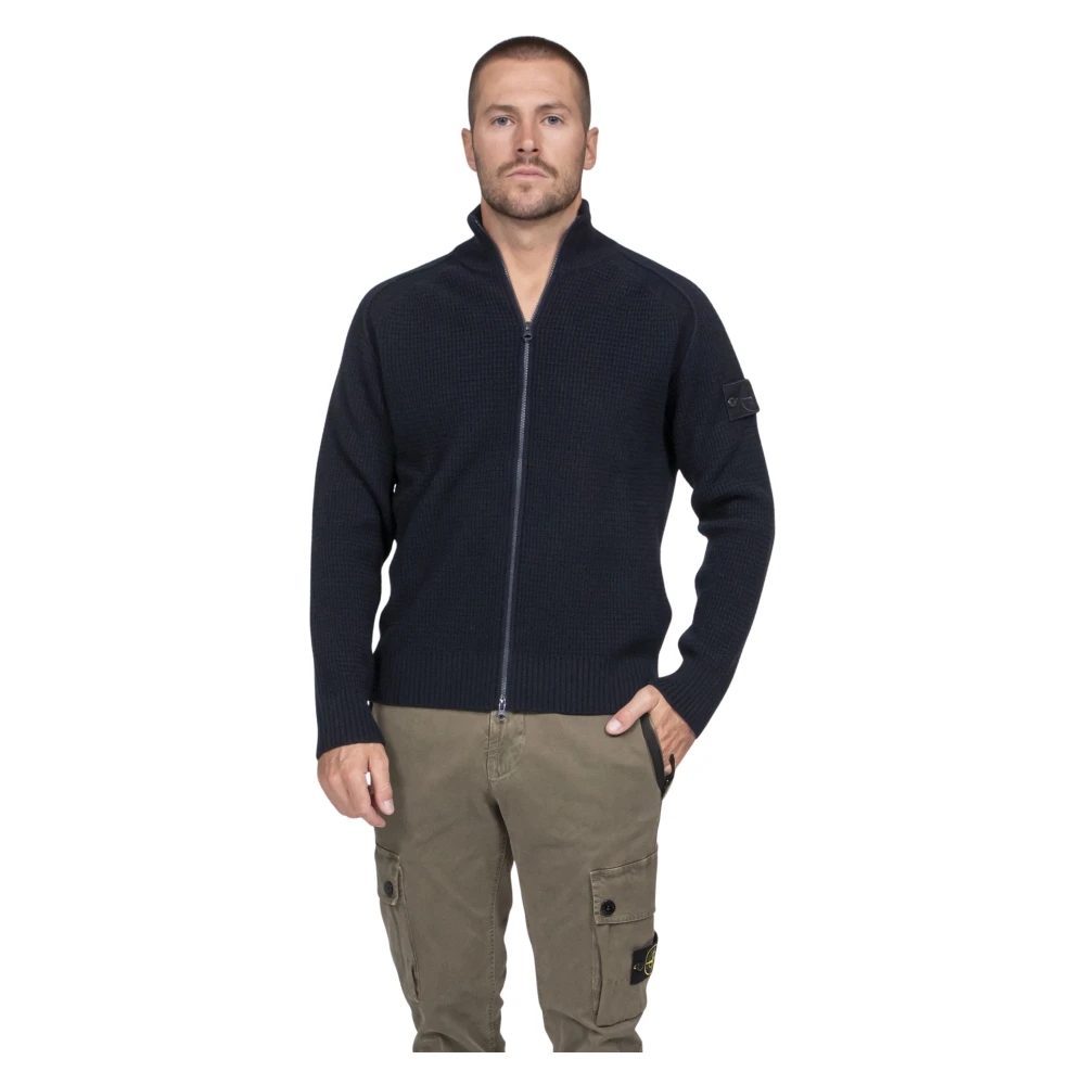 Stone Island Blue Ghost Cardigan - Male - Cardigans - M - Knitwear