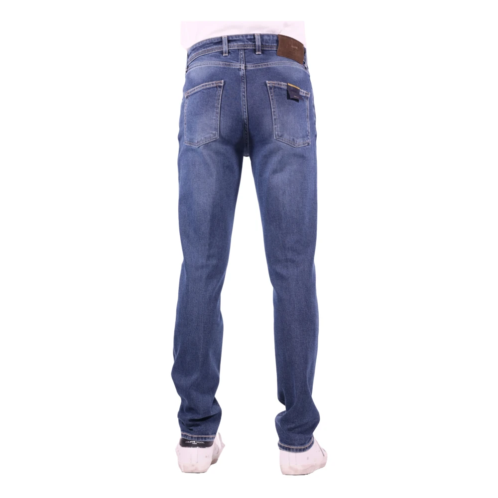 Briglia Blauwe Jeans Katoen Elastaan Stof Blue Heren
