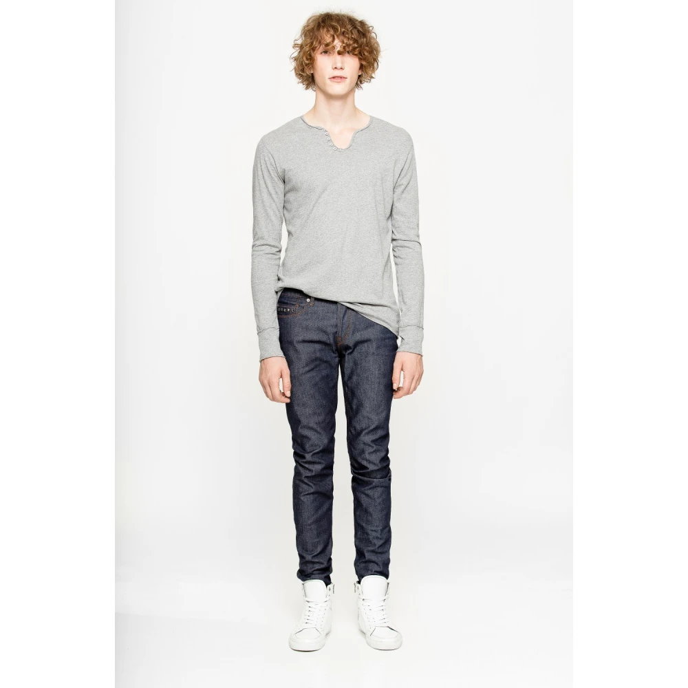Zadig & Voltaire Monastir Skull Longsleeve T-shirt Gray Heren
