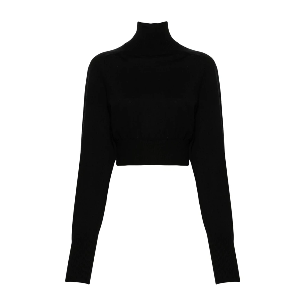 SPORTMAX Zwarte Wollen Gebreide Trui Black Dames