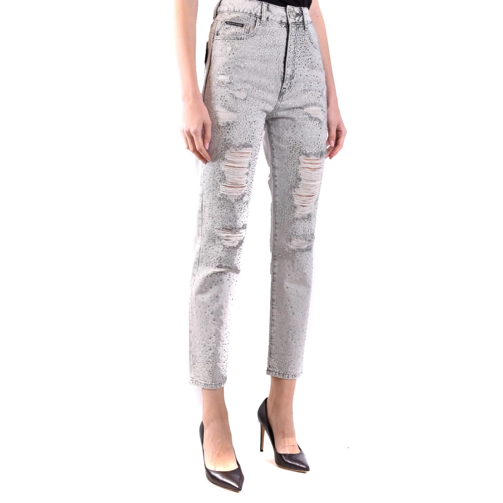 Philipp Plein Denim Jeans voor Dames Aw23 Gray Dames