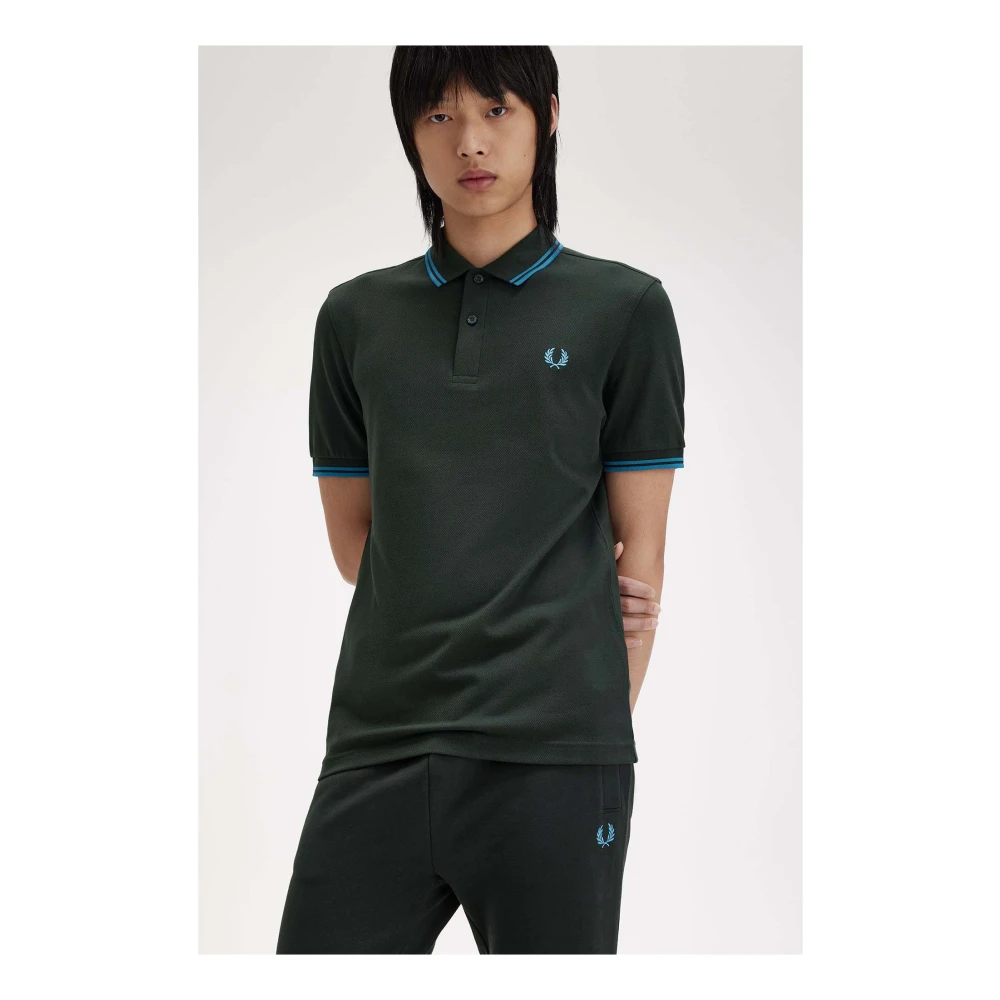 Fred Perry Twin Tipped Polo Shirt Green Heren