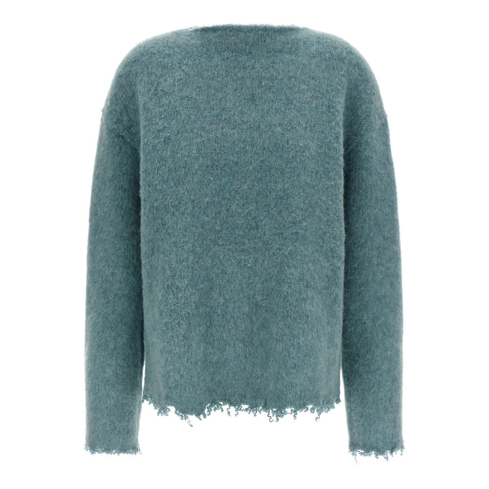 Jil Sander Vrouw Blauw Truien & Vesten Dames, M, Wol, Sweater Met Franjes