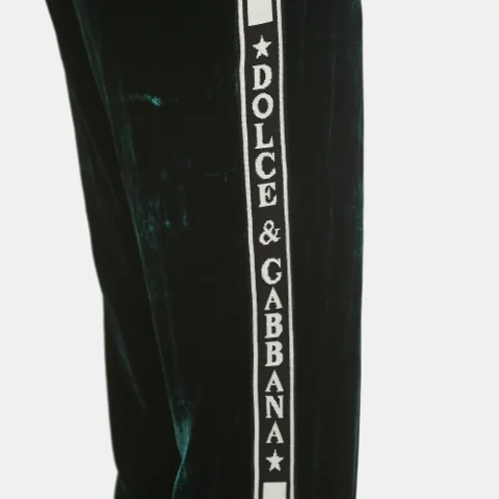 Dolce & Gabbana Pre-owned Velvet bottoms Green Dames