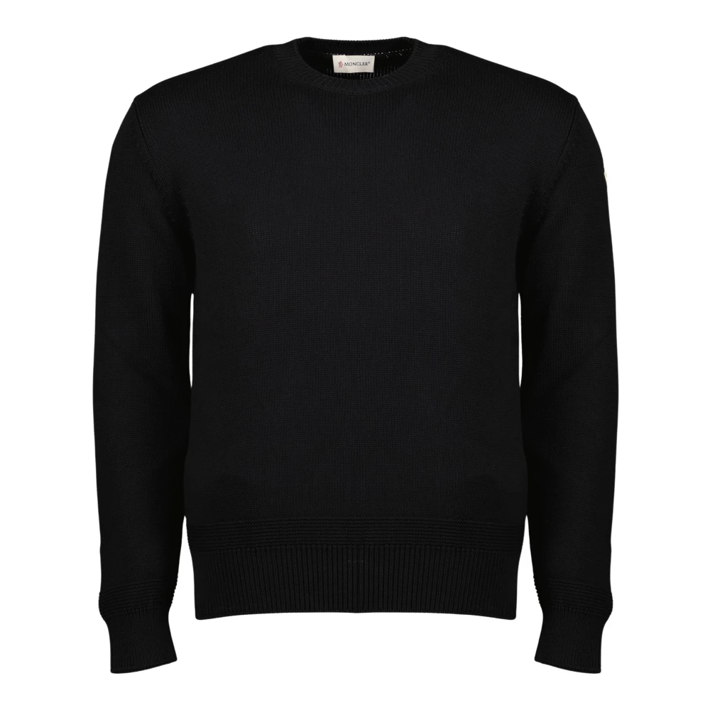 Moncler Black Crew Neck Jumper - Male - Round-Neck Knitwear - S - Knitwear