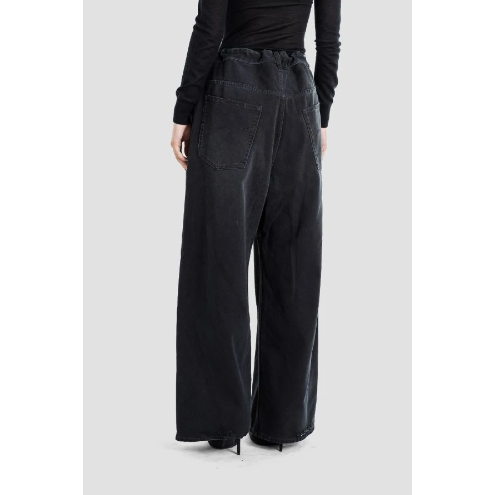 Balenciaga Zwarte Denim Baggy Broek Oversized Snit Black Dames