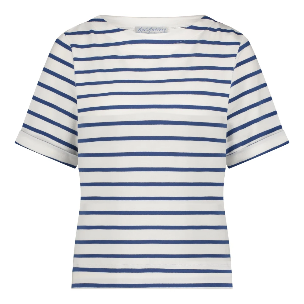 Red Button Blauwe Terry Sweater met Strepen Blue Dames