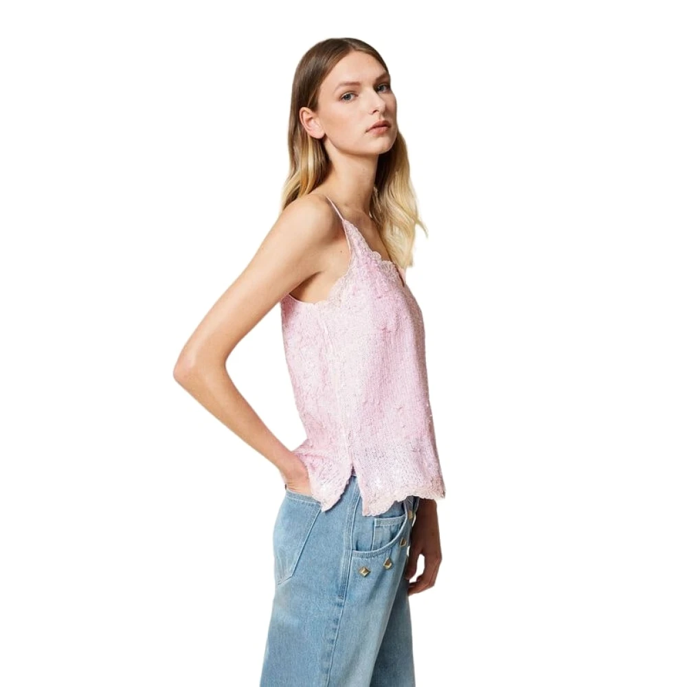 Twinset Mouwloze Top Pink Dames