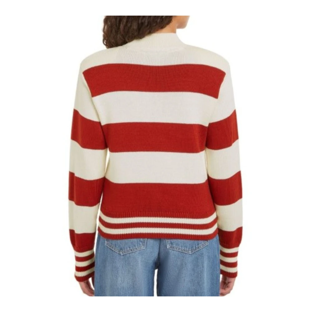 Tommy Hilfiger Rugby Style Mock-Neck Sweater Multicolor Dames