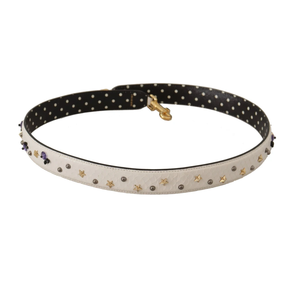 Dolce & Gabbana Witte Kristallen Leren Schoudertas White Dames