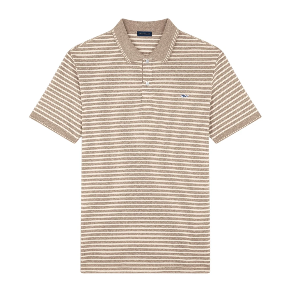 PAUL & SHARK Gestreept katoenen piqué poloshirt Beige Heren