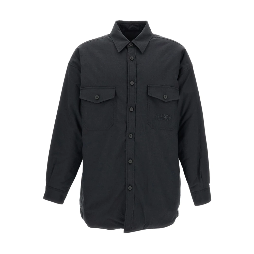 Mm6 Maison Margiela Gray Padded Overshirt - Male - Casual Shirts - M - Shirts
