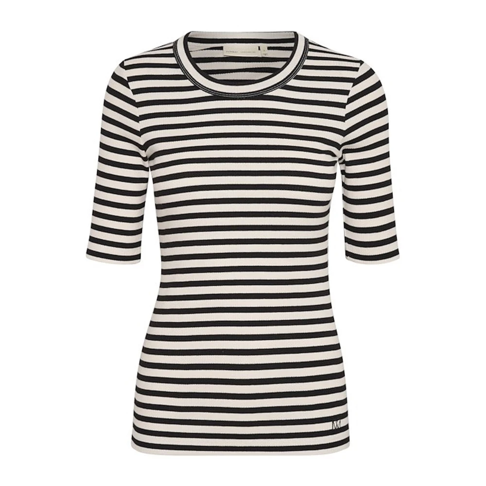 Inwear Multicolor T-Shirts, Female, 3XL, Striped T-Shirt Black / Whisper White