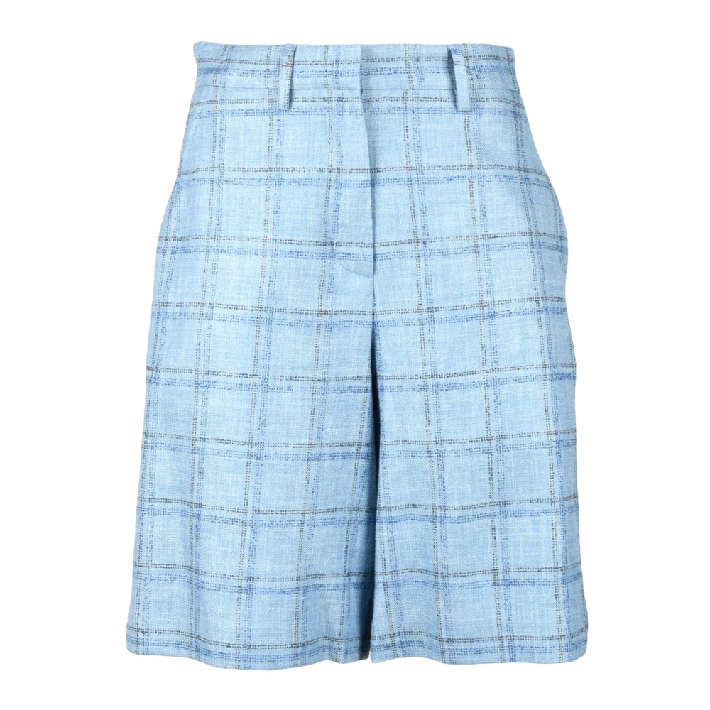 Ballantyne Zijde Linnen Wol Bermuda Shorts Blue Dames