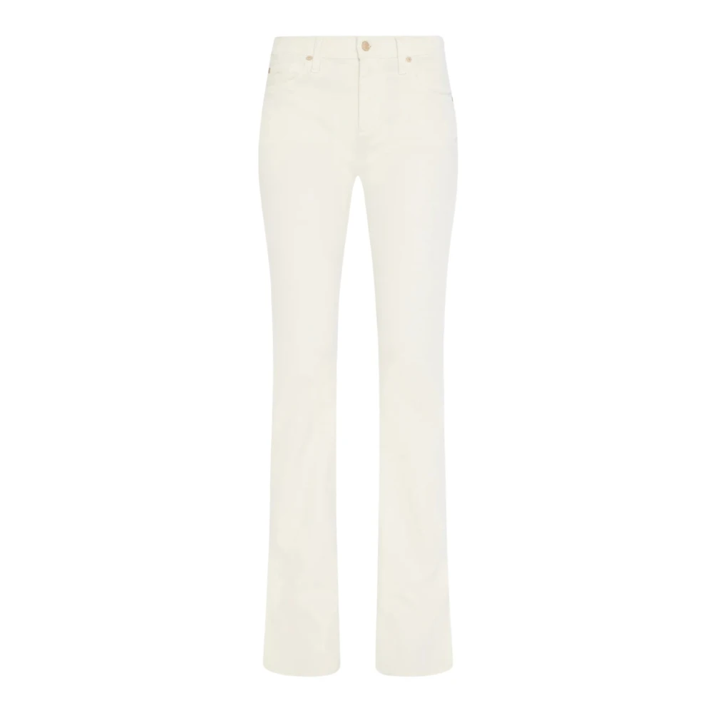 7 For All Mankind Elegant Bootcut Byxor White, Dam