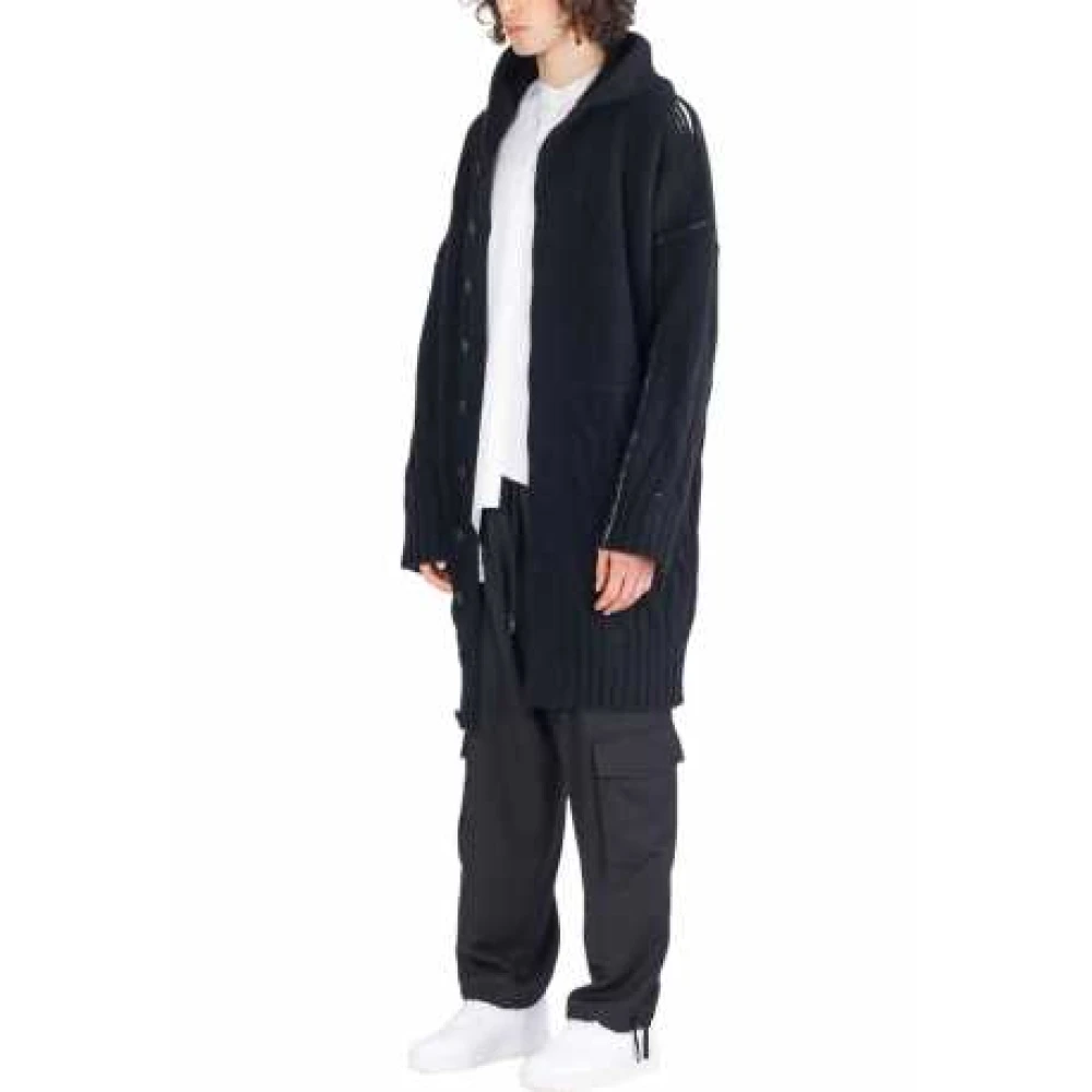 Isabel Benenato Zwarte Yak Hooded Lang Vest Black Heren