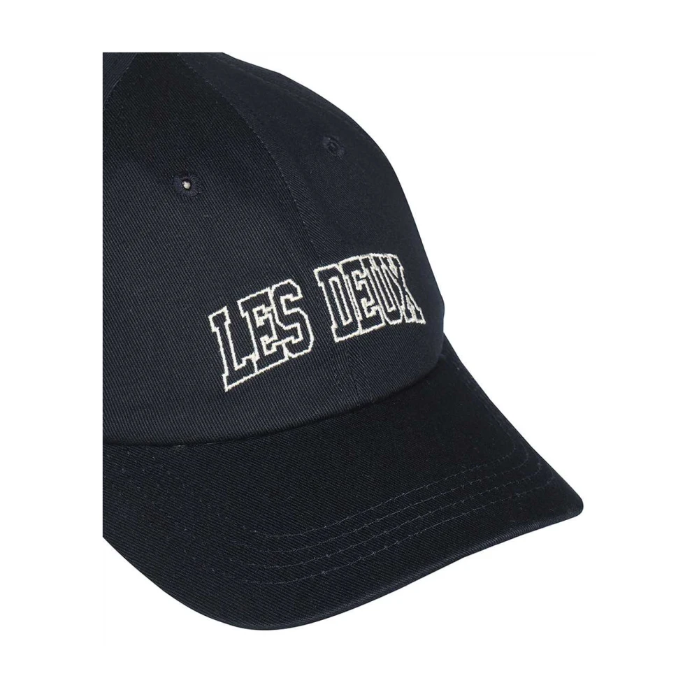 Les Deux Baseball Cap met Contrasterend Logo Blue Heren