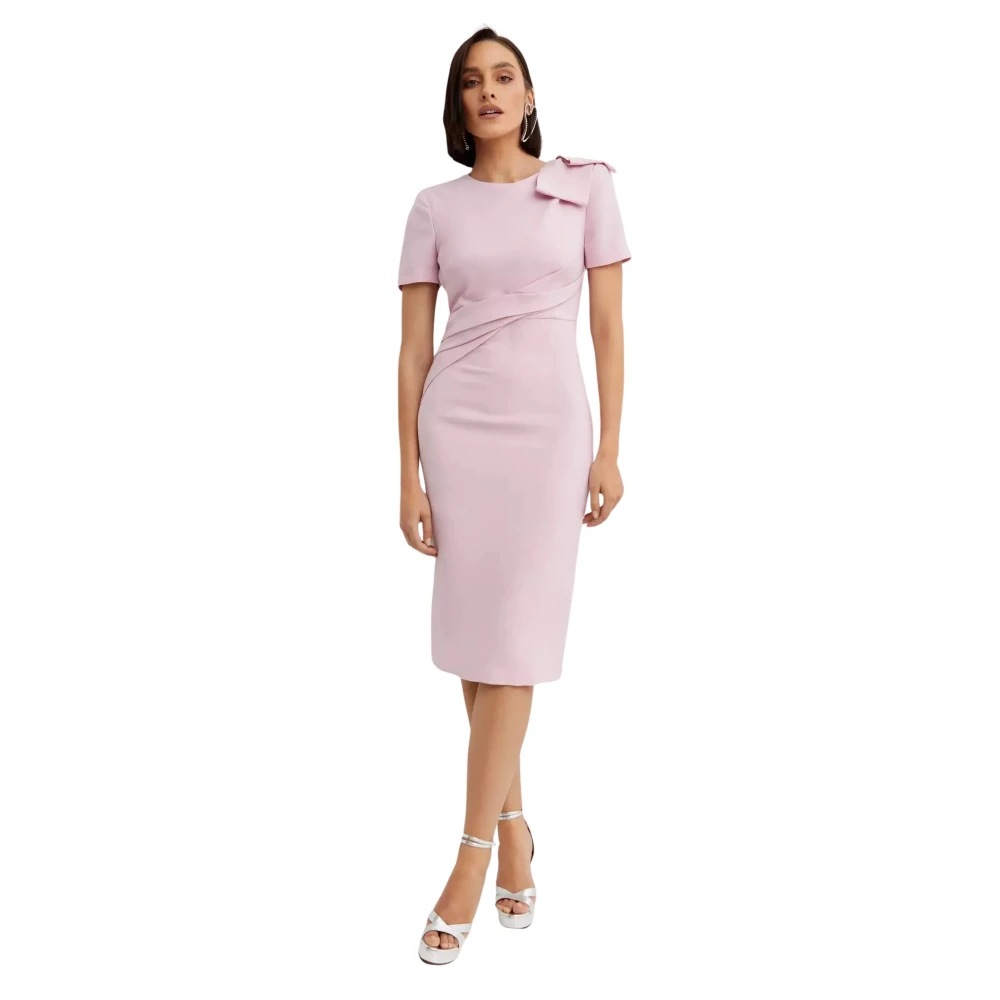 Roland Mouret Roze potlood midi jurk met strik Pink Dames