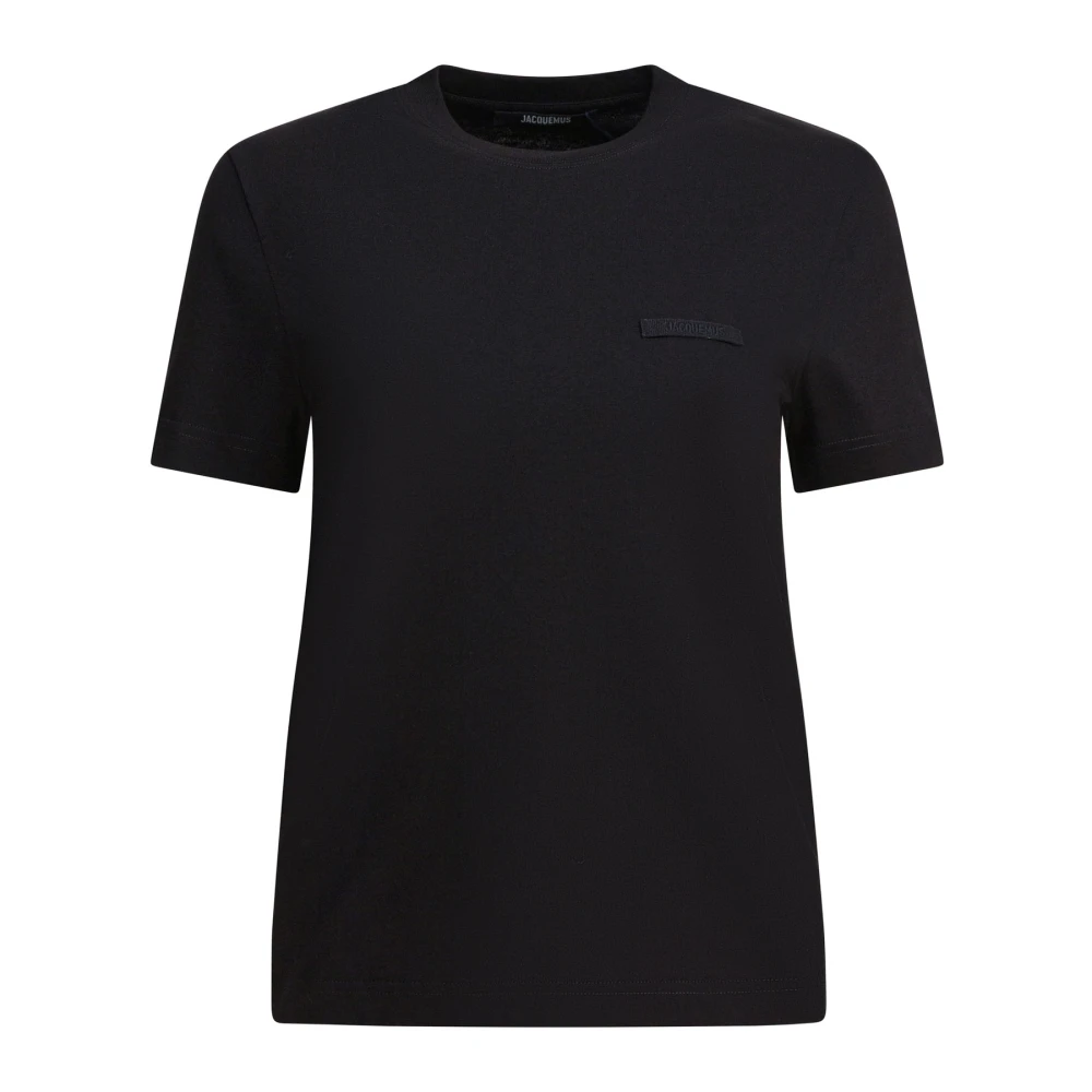 Jacquemus Women's Black Gros Grain T-Shirt - T-Shirts - L - Tops