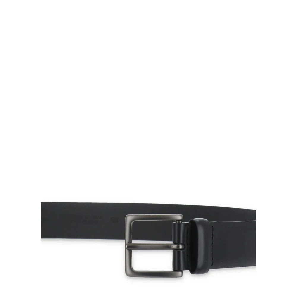 Orciani Zwart gladleren riem met logo Black Heren