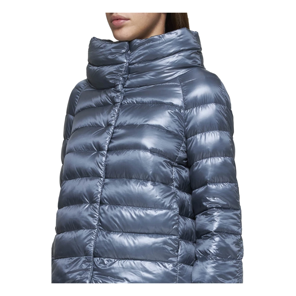 Herno Gewatteerd Blauw Kort Donsjack Blue Dames