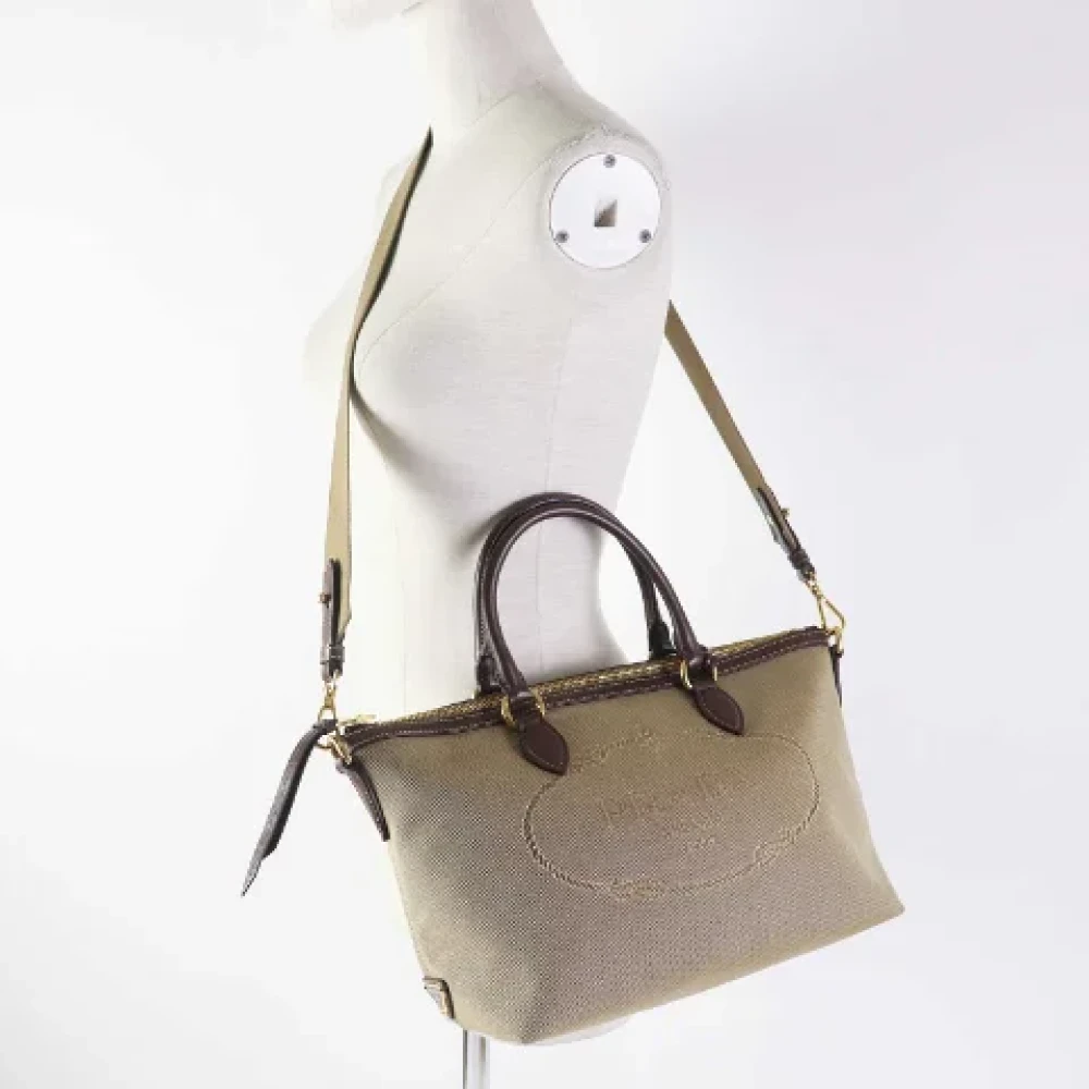 Prada Vintage Pre-owned Canvas handbags Beige Dames