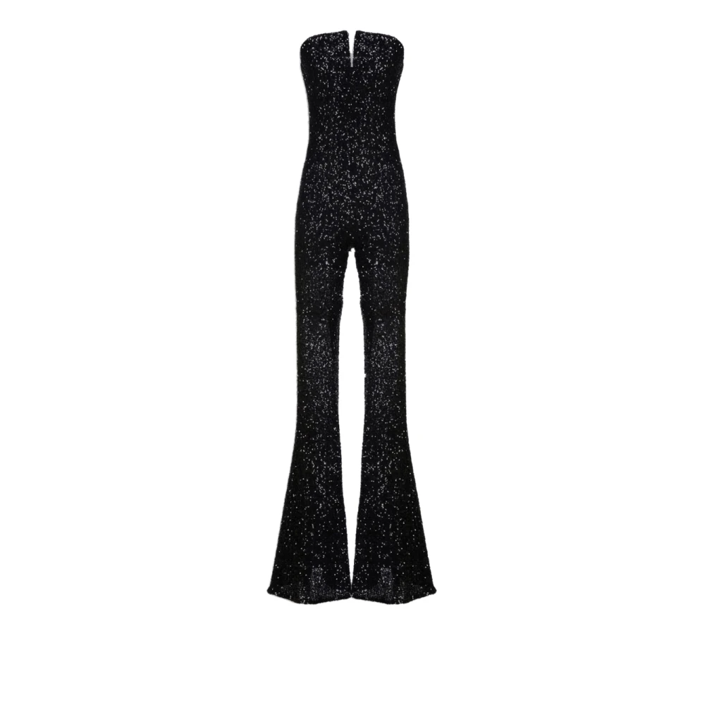Aniye By Zwart Paillet Jumpsuit Elegant Stijl Black Dames