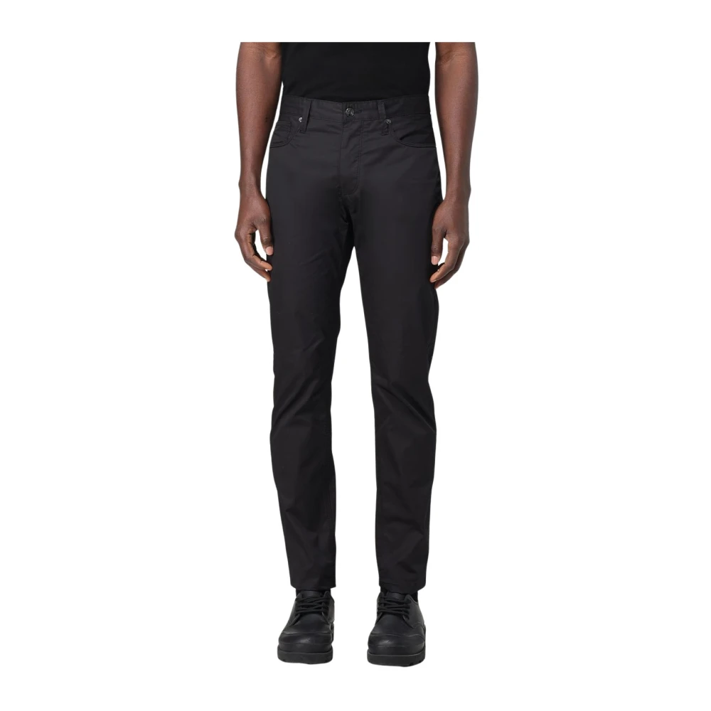 Emporio Armani Men's Black Slim-Fit Trousers, W30, Classic Straightleg Jeans