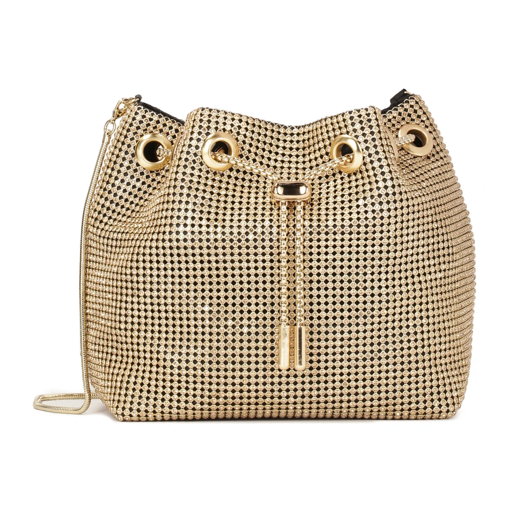 Kazar Gouden glanzende ketting handtas Yellow Dames
