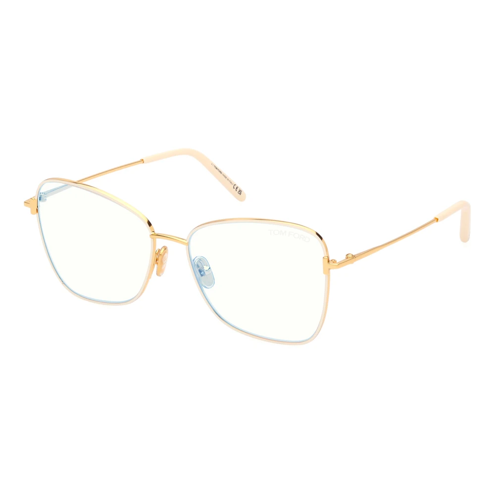 Tom Ford Blue Block Eyewear Frames Beige Unisex