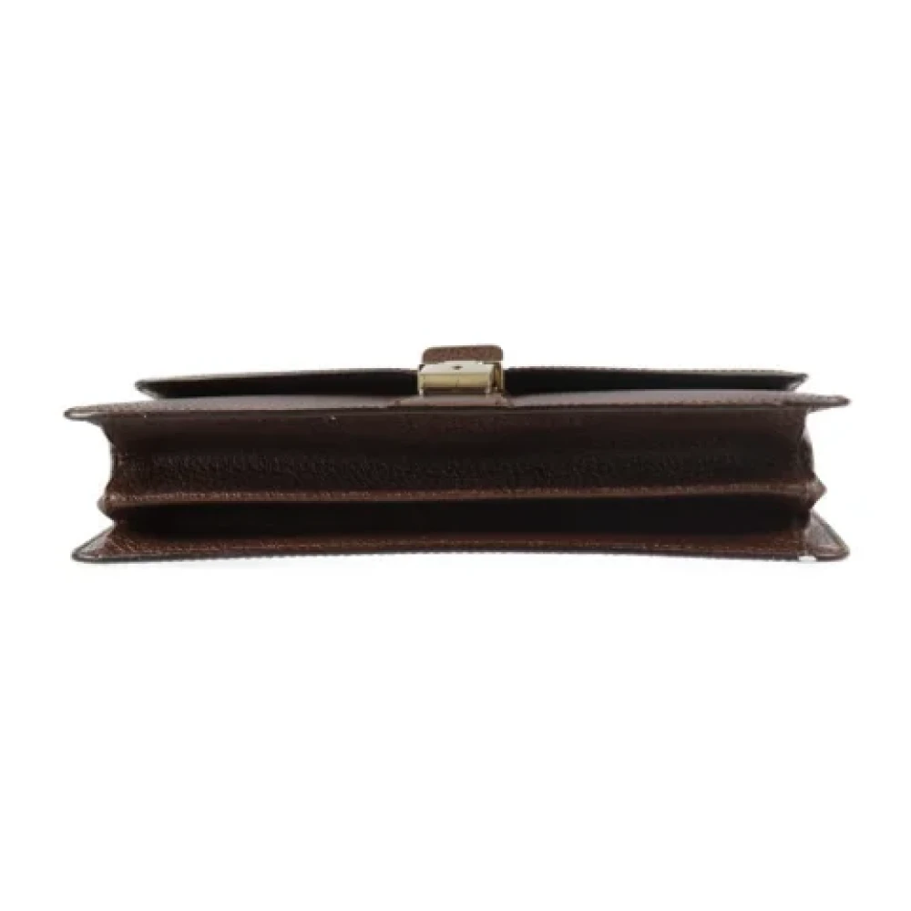 Salvatore Ferragamo Pre-owned Leather clutches Brown Dames