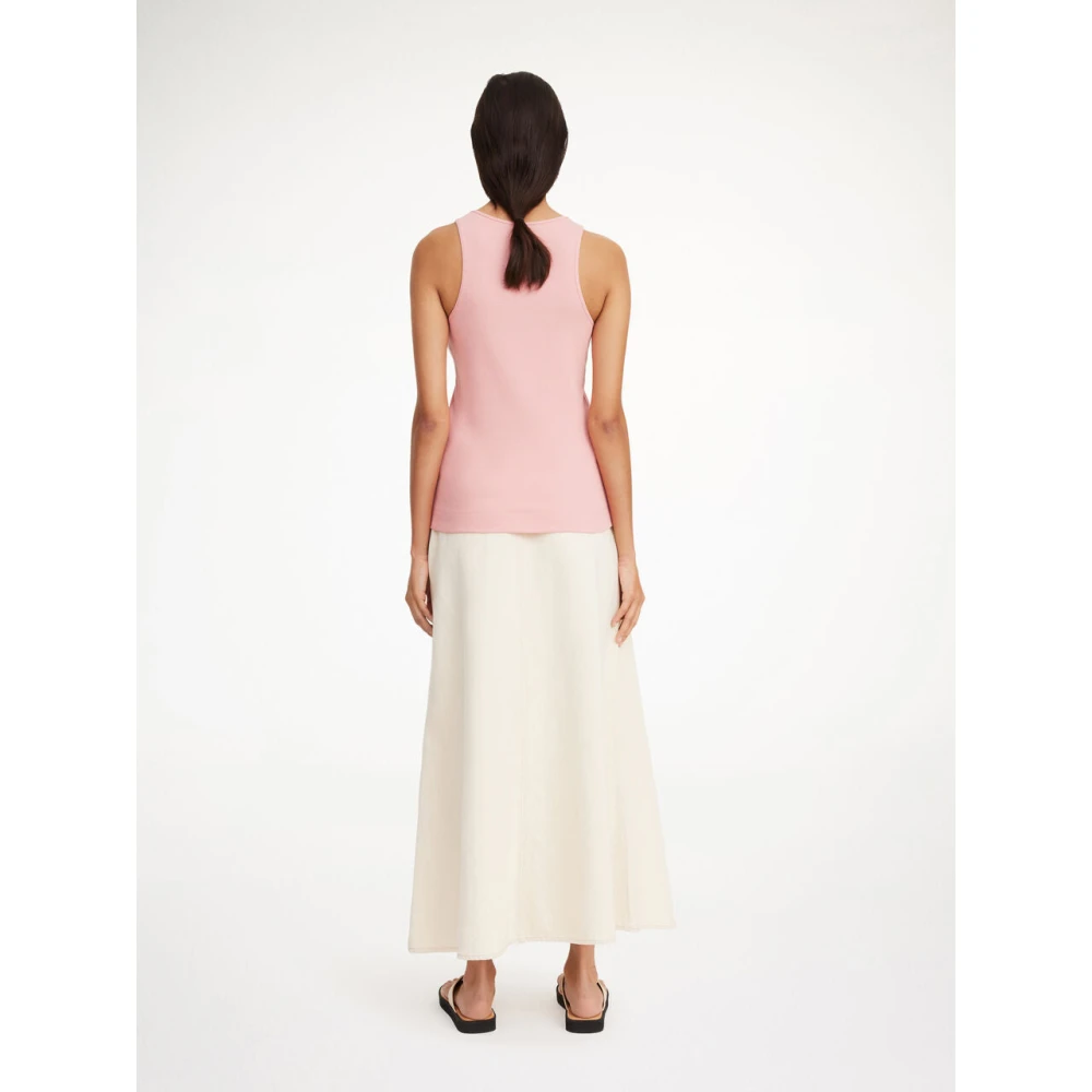 By Malene Birger Geribbeld Tanktop Amani By Herenne Birger Pink Dames