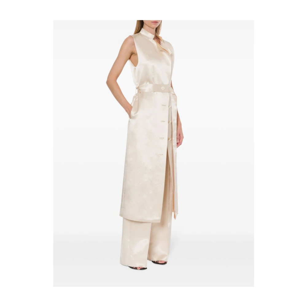 Philosophy di Lorenzo Serafini Ivoor Mouwloos V-hals Jas Beige Dames