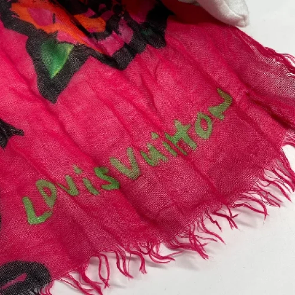 Louis Vuitton Vintage Pre-owned Fabric scarves Pink Dames