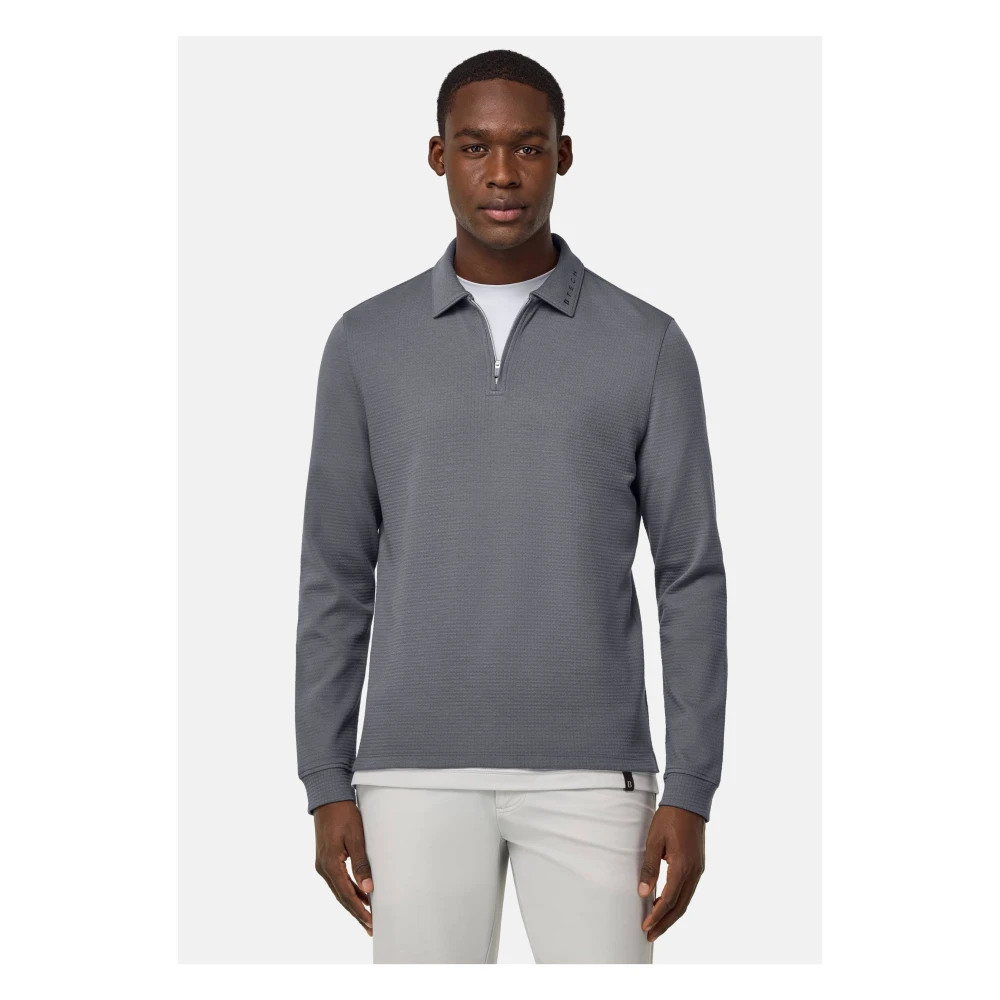 Boggi Milano B Tech Half-Zip Sweatshirt in een katoenmix Gray Heren