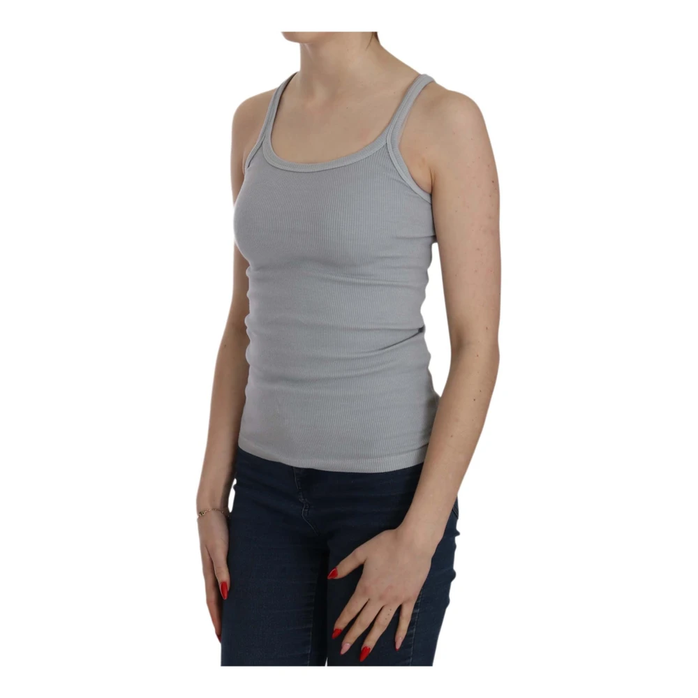 Pink Memories Grijze Mouwloze Katoenen Top Gray Dames